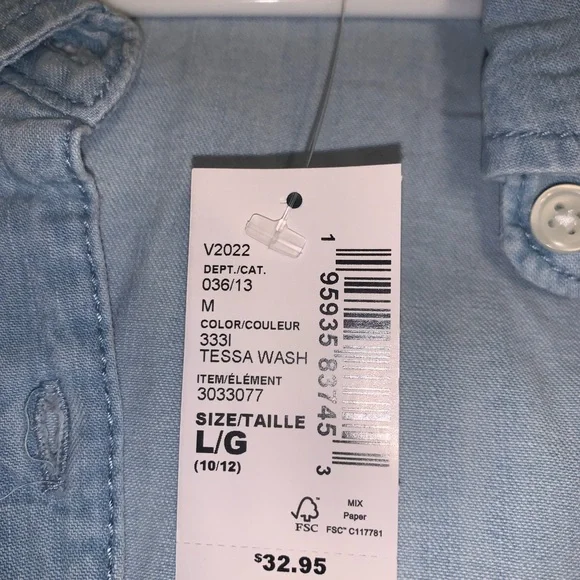 Children’s Place Light Blue Denim Shirt - Picture 5 of 6